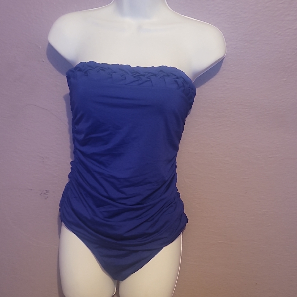 Jantzen Royal Blue Strapless One Piece Swimsuit